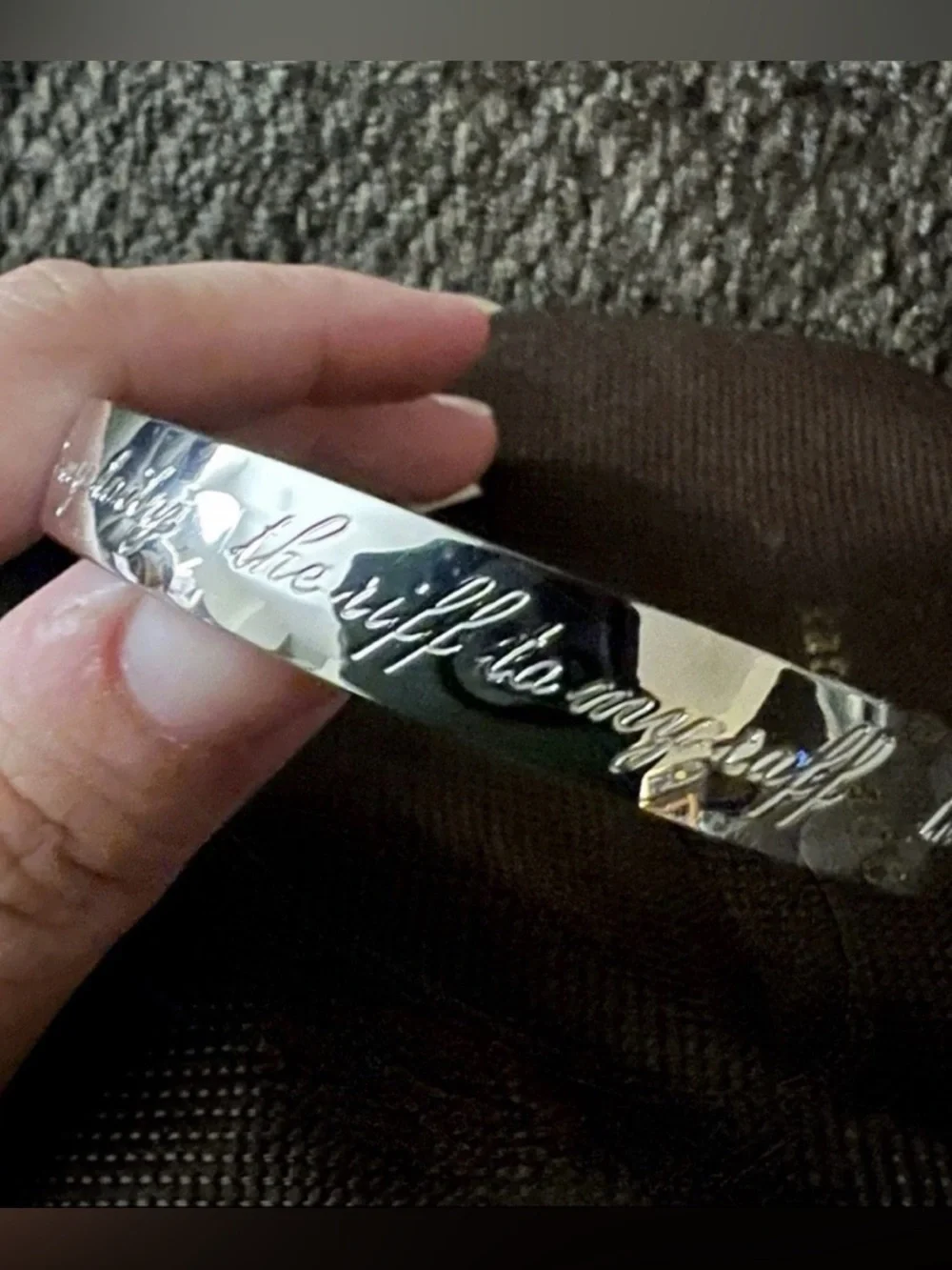 Kate Spade "You and Me" Engraved Idiom Bangle + Box & Dust Bag - Picture 3 of 6